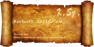 Kerbolt Szilárd névjegykártya