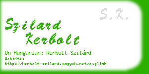 szilard kerbolt business card